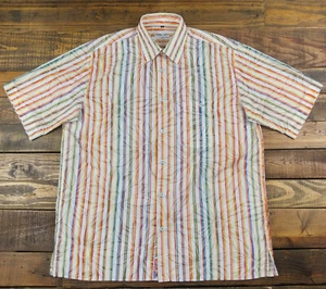 GEORG ROTH Of Germany Floral Striped Multicolor Short Sleeve Shirt Size 42 - Picture 1 of 6
