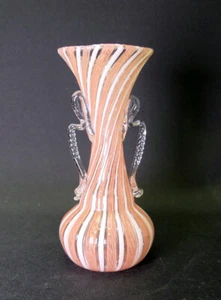 Italienische Miniaturvase mundgeblasen Zanfirico Murano 50er Jahre H. 13,7 cm - Picture 1 of 9