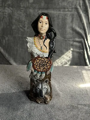 Estatua de mujer india nativa americana Lakota pintada a mano 16+ pulgadas Foto 1 de 4