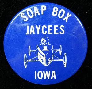 1970's Soap Box Derby Pinback Button (36) Iowa Jaycees Soap Box Derby - Picture 1 of 1