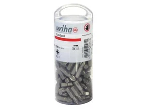 Wiha Standard Pozidriv Bits PZ2 25mm Tub of 100 WHA40462 - Picture 1 of 1