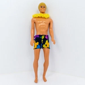 Vintage 1985 Mattel Tropical KEN barbie Doll Swimsuit & Yellow Lei #1020 - Picture 1 of 14