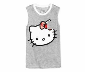 Hello Kitty Gray Sleeveless Tank Top Girls Size Medium - Picture 1 of 2