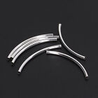 100 Pcs Curved Noodle Tube Spacer Beads 0.3x5cm Silver Plated Finish Curved FIG