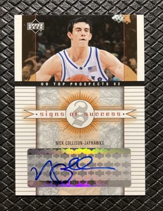 NICK COLLISON 2003-04 UD Top Prospects Rookie Auto Kansas Jayhawks Seattle RC