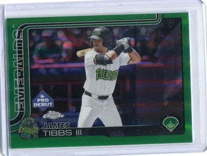 2025 Topps Pro Debut James Tibbs III Green Chrome Refractor #72/99 - Emeralds - Bild 1 von 2
