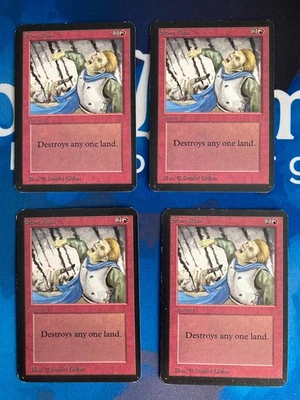 4x MTG Stone Rain Alpha Edition Magic: The Gathering Moderate Play Playset - Image 1 of 3