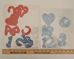 1950's Precut Vintage Iron-On Fabric Appliques for Sewing & Crafts ABC 123 ♡ - Picture 1 of 4