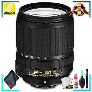 Nikon AF-S DX NIKKOR 18-140mm f/3.5-5.6G ED VR Lens w/Cleaning Kit - Picture 1 of 5