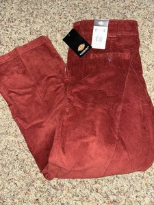 NUOVO Dickies pantaloni uomo velluto a coste regular fit piatto davanti marrone cognac 36x32 - Foto 1 di 3