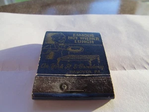 VINTAGE/ADVERTISING FAMOUS HOT WIENER LUNCH HANOVER PA Matchbook NICK MAVROS PRO - Picture 1 of 4