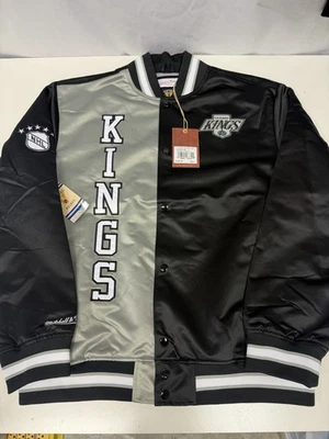 Chaqueta Bomber Mitchell And Ness LA Kings Abotonada Satén Para Hombre Grande Nueva Con Etiquetas Foto 1 de 4