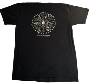 Herren Large T-Shirt Schwarz Teasource Teeblatt Baumwolle Print Puer Grün Merchandise - Bild 1 von 11