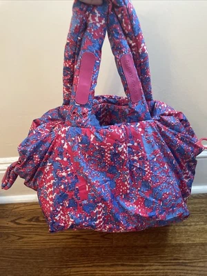 Antiga Bolsa Tote Ver por Chloe Joy Rider Acolchoada Rosa Azul Nylon Desgaste Ver Foto - Imagem 1 de 4