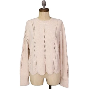 MICHAEL STARS Lakin Crop Pullover Sweater LP Petite Chalk Ivory NEW Tag B60 - Picture 1 of 6
