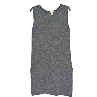 Vestido recto suéter tejido Max Studio jaspeado negro sin mangas aberturas laterales talla S Foto 1 de 4