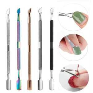 Dual-end Nail Pusher Nail Polish Remover Pedicure Tool Nail Care Cuticle Pusher❥ - Picture 1 of 20