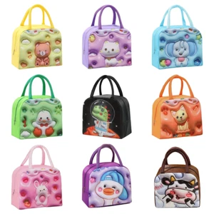 Insulated Lunch Bag 3D Animal Cartoon For School, Work, Travel, Picnic NEW - Picture 1 of 16