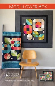 MOD FLOWER BOX ~ Quilt Pattern by Robin Pickens ~ Modern Squares ~ 51" or 78" - Picture 1 of 2
