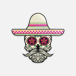 Calcomanía adhesiva de vinilo Sugar Skull Día de los Muertos Día de los Muertos mexicano - Imagen 1 de 1