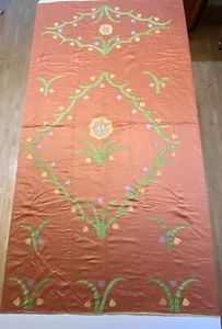 Vintage "Modernistic Quilt" Ila Handmade w/ Imported English Rose-Ray Satin - Picture 1 of 12