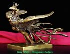 12.2'' Old Chinese Purple Bronze Dynasty Phoenix Phenix Bird Birds Animal Statue