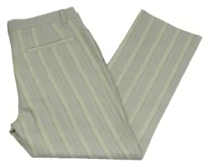 Men's Chino Pants Penguin Beige Striped Modern Fit Tag 34 measured Size 34x27 - Picture 1 of 5