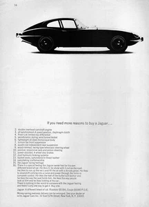Jaguar XKE 1966 cupé "16 razones" anuncio impreso original - Imagen 1 de 1