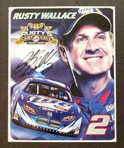 Rusty Wallace NASCAR #2 Autographed Rusty's Last Call Logo 2005 Color Photo Card - Picture 1 of 5
