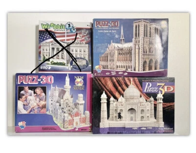 Puzzle Wrebbit 3D - Milton Bradley Lote de 3 - Sin Casa Blanca - Ver Descripción Foto 1 de 4