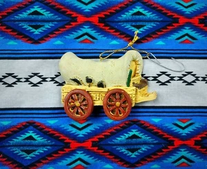 Covered Wagon Christmas Ornament Western Oregon Trail Prairie Vintage 1990s - Picture 1 of 3