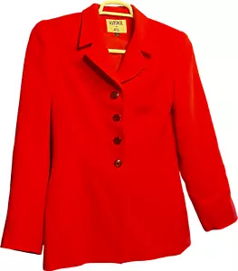 Kasper for ASL Blazer with Shoulder Pads, Red Orange, Size 6 - Picture 1 of 6
