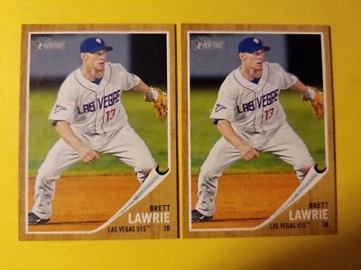 VINTAGE lot x2 BRETT LAWRIE RC ROOKIE #23 CHICAGO WHITE SOX 2011 TOPPS HERITAGE - Image 1 of 3