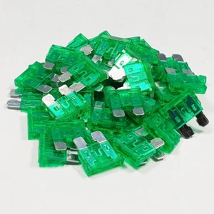 50 x 30 Amp Green Standard Blade Fuses Amps 30A Fuse Car Van Auto Marine ATO - Picture 1 of 1
