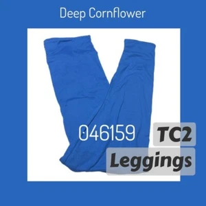 TC2 LuLaRoe ~ SOLID DEEP CORNFLOWER BLUE ~ Leggings SIZES 18+, new in package - Picture 1 of 3