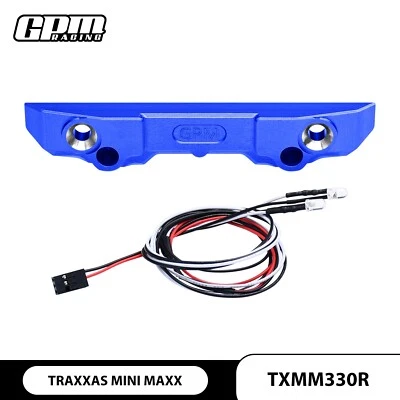 Para-choque traseiro de liga leve GPM 7075 com luzes LED para TRAXXAS Mini Maxx Monster Truck - Imagem 1 de 4