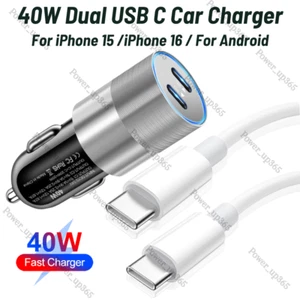 For iPhone 15 16 Plus Pro Max iPad Android 40W USB-C Fast Charger PD Type-C Cord - Picture 1 of 15