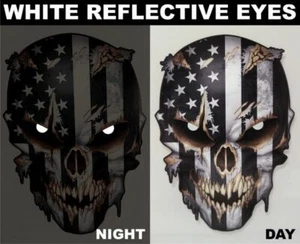 American Flag Skull Decal Sticker Car Truck Auto Vinyl Graphic Military Patriot - Picture 1 of 4