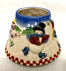 Yankee Candle Shade Snowman Christmas Xmas Tree Design Small Jar Topper New - Picture 1 of 6