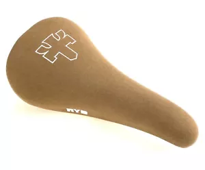 brown bike saddle turbo style ryd synthetic suede new - Picture 1 of 8