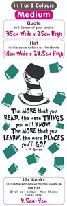 Calcomanía de vinilo Dr Seuss cita The More That You Read / arte de pared / lorax / gato / sombrero - Imagen 1 de 32