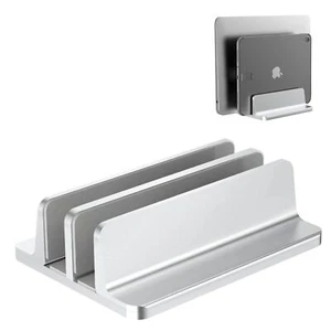 New Vertical Laptop Stand, Adjustable 2 Slot Aluminum Desktop Holde(Up to 17.... - Picture 1 of 6