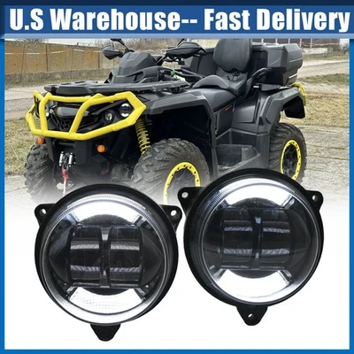 LED Headlight For Can Am Outlander Max 1000R 650 850 2018-2022 with DRL Low Beam - Image 1 of 4