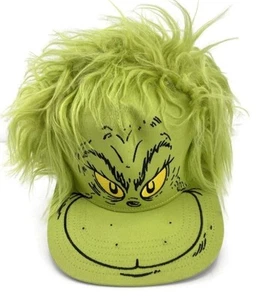 Dr. Seuss GRINCH Green Fuzzy Fur Baseball Cap Hat - Picture 1 of 5