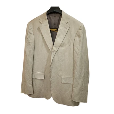 Chaqueta Blazer Canali Kei Tostada Lino Seda Talla 50 IT / 40 US - Hecha en Italia Foto 1 de 4