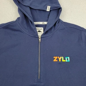 Roots73 Hoodie Pullover Herren Small Blau Zylo Logo Half Zip Bio Baumwollmischung - Bild 1 von 9