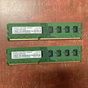 2 x 4GB (8GB Kit) Unifosa HDDR3-1333 - 256MX8 HU564403EP0200 Computer Memory RAM - Picture 1 of 3