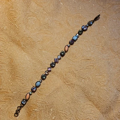 Brazalete Sorrelli Multicolor Cristales Pastel Tono Latón Antiguo 7"-8" Foto 1 de 4