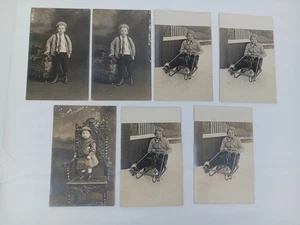 Cartoline antiche per bambini/bambini. Slitta, foto fotografia non pubblicata - Foto 1 di 5