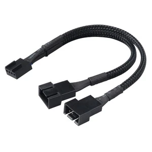 Akasa PWM Fan Splitter, 1 to 2 Ways 4-Pin PWM Fan, Speed Control PC Case Fan Spl - Afbeelding 1 van 7